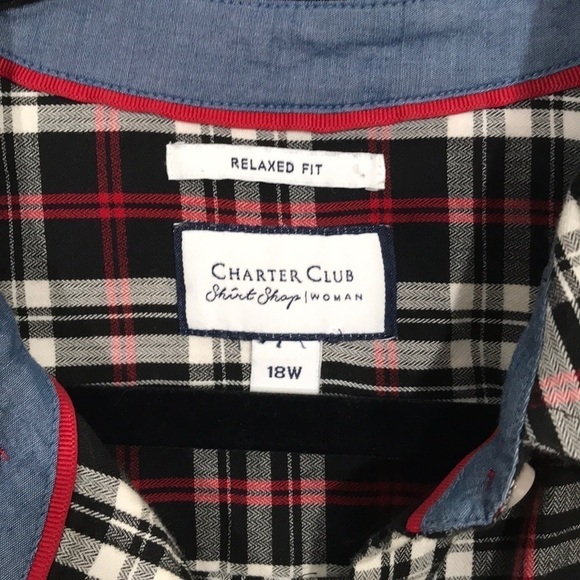 Charter Club LS Holiday Plaid Relaxed Button Shirt - Picture 6 of 8